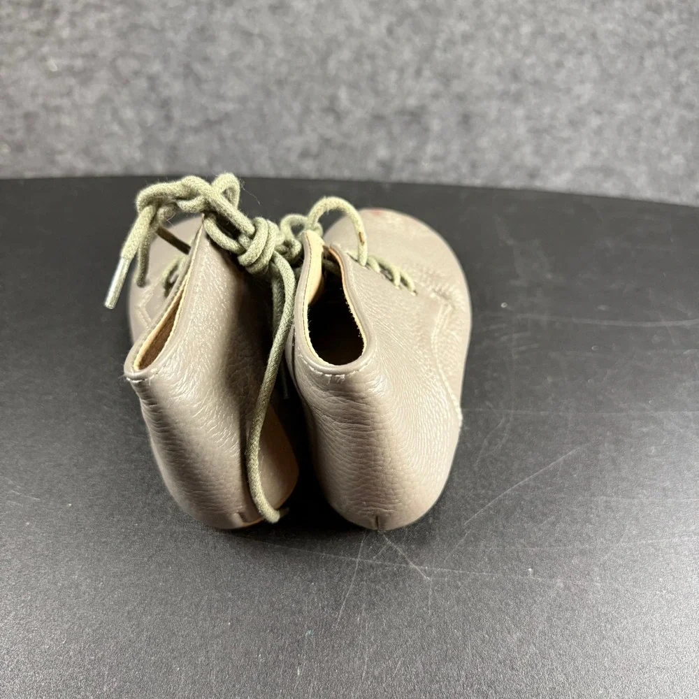 Teglai Leather Gray Ankle Boots Lace Up Kids‎ Shoes Size 8